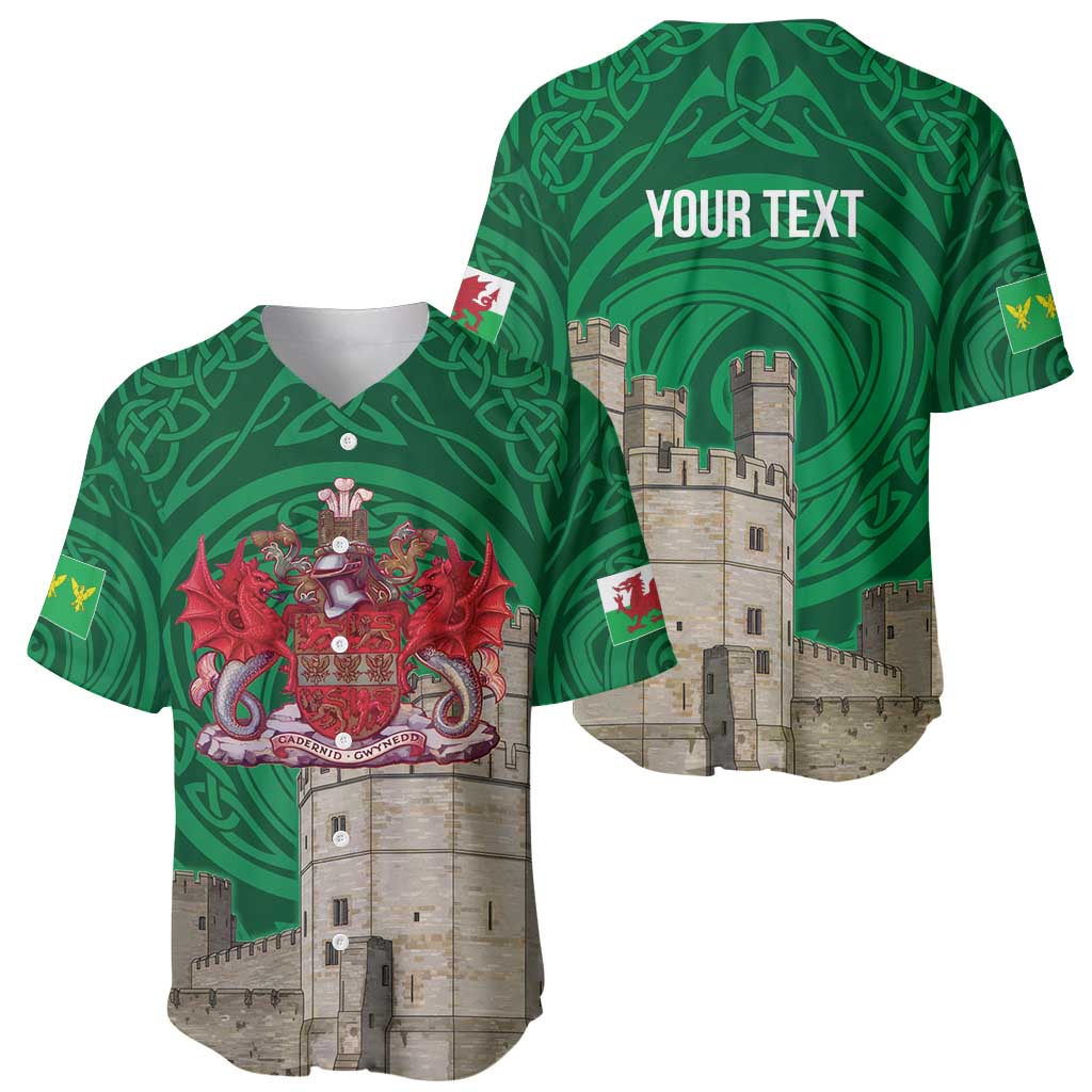 Personalized Caernarfonshire Wales Baseball Jersey Caernarfon Castle and Emblem Celtic Style - Wonder Print Shop
