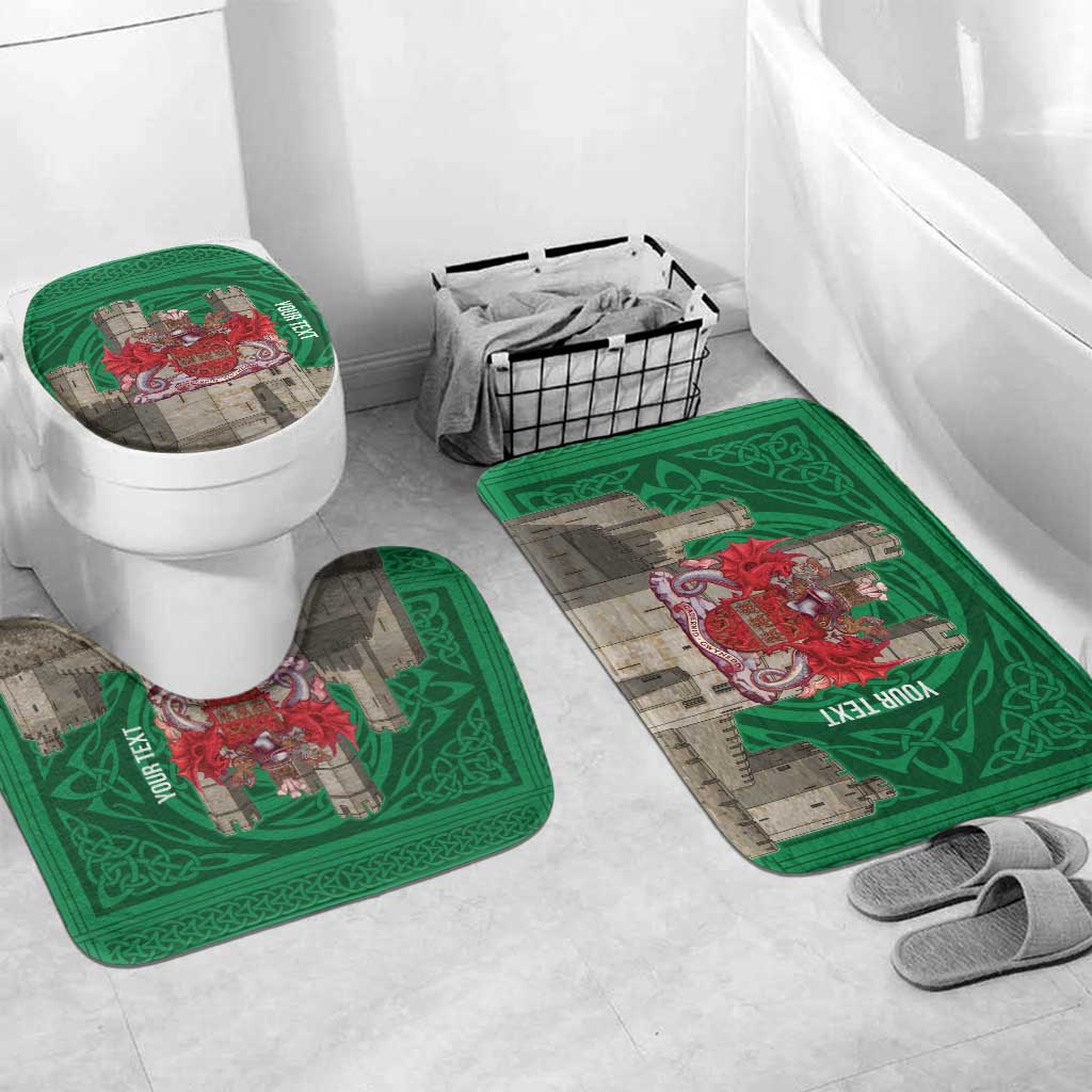 Personalized Caernarfonshire Wales Bathroom Set Caernarfon Castle and Emblem Celtic Style - Wonder Print Shop