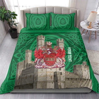 Personalized Caernarfonshire Wales Bedding Set Caernarfon Castle and Emblem Celtic Style - Wonder Print Shop