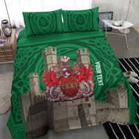Personalized Caernarfonshire Wales Bedding Set Caernarfon Castle and Emblem Celtic Style - Wonder Print Shop