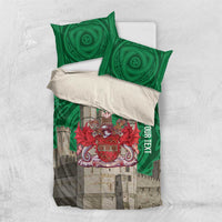 Personalized Caernarfonshire Wales Bedding Set Caernarfon Castle and Emblem Celtic Style - Wonder Print Shop