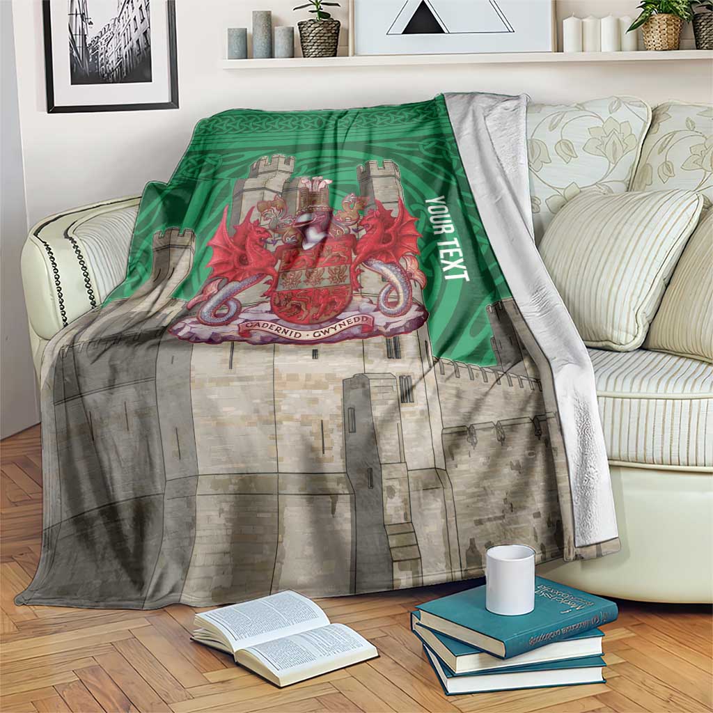 Personalized Caernarfonshire Wales Blanket Caernarfon Castle and Emblem Celtic Style - Wonder Print Shop