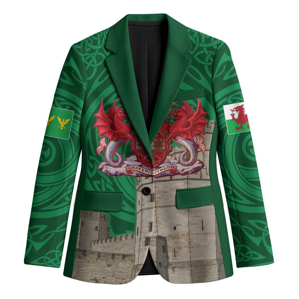 Personalized Caernarfonshire Wales Blazer Caernarfon Castle and Emblem Celtic Style - Wonder Print Shop