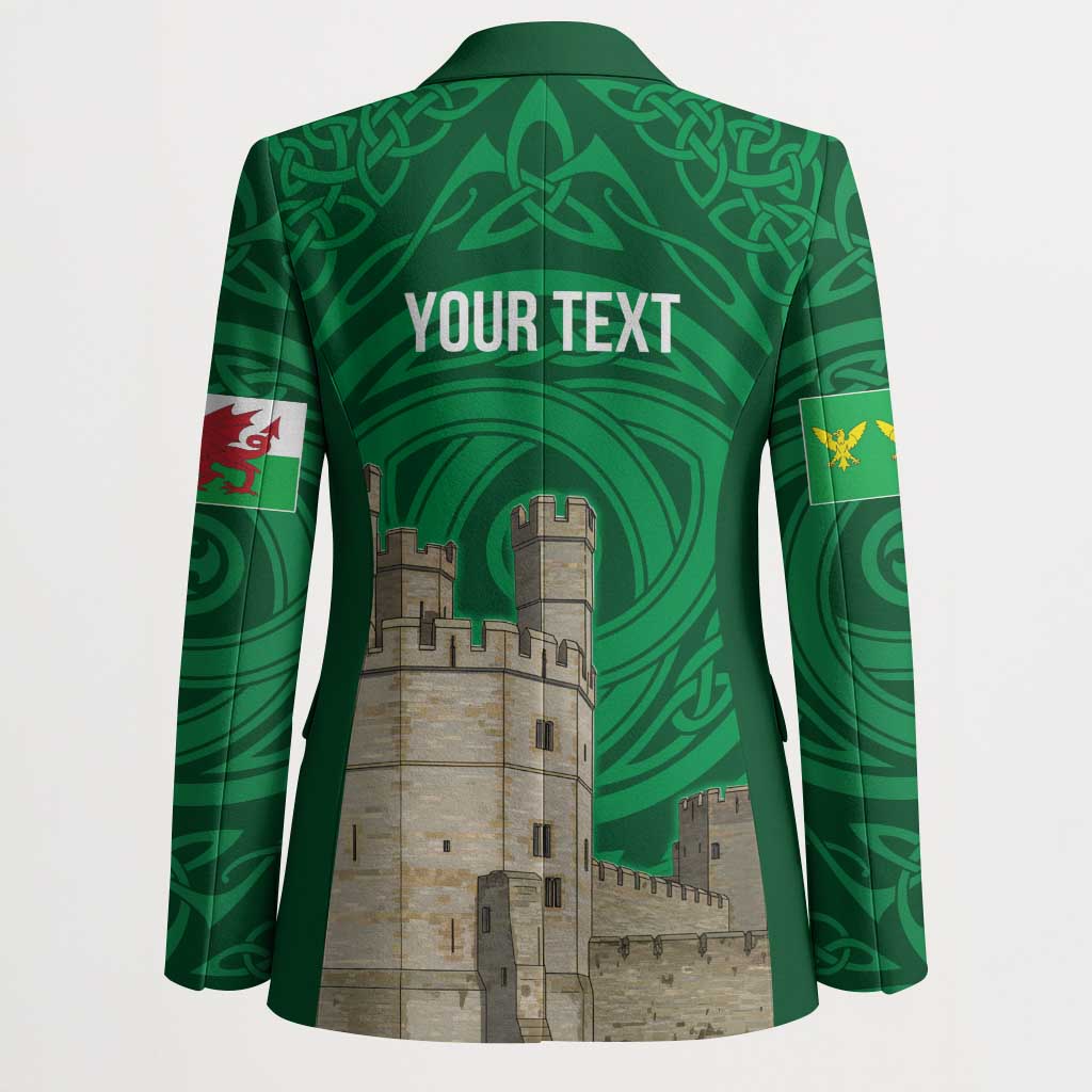 Personalized Caernarfonshire Wales Blazer Caernarfon Castle and Emblem Celtic Style - Wonder Print Shop