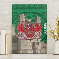Personalized Caernarfonshire Wales Canvas Wall Art Caernarfon Castle and Emblem Celtic Style - Wonder Print Shop