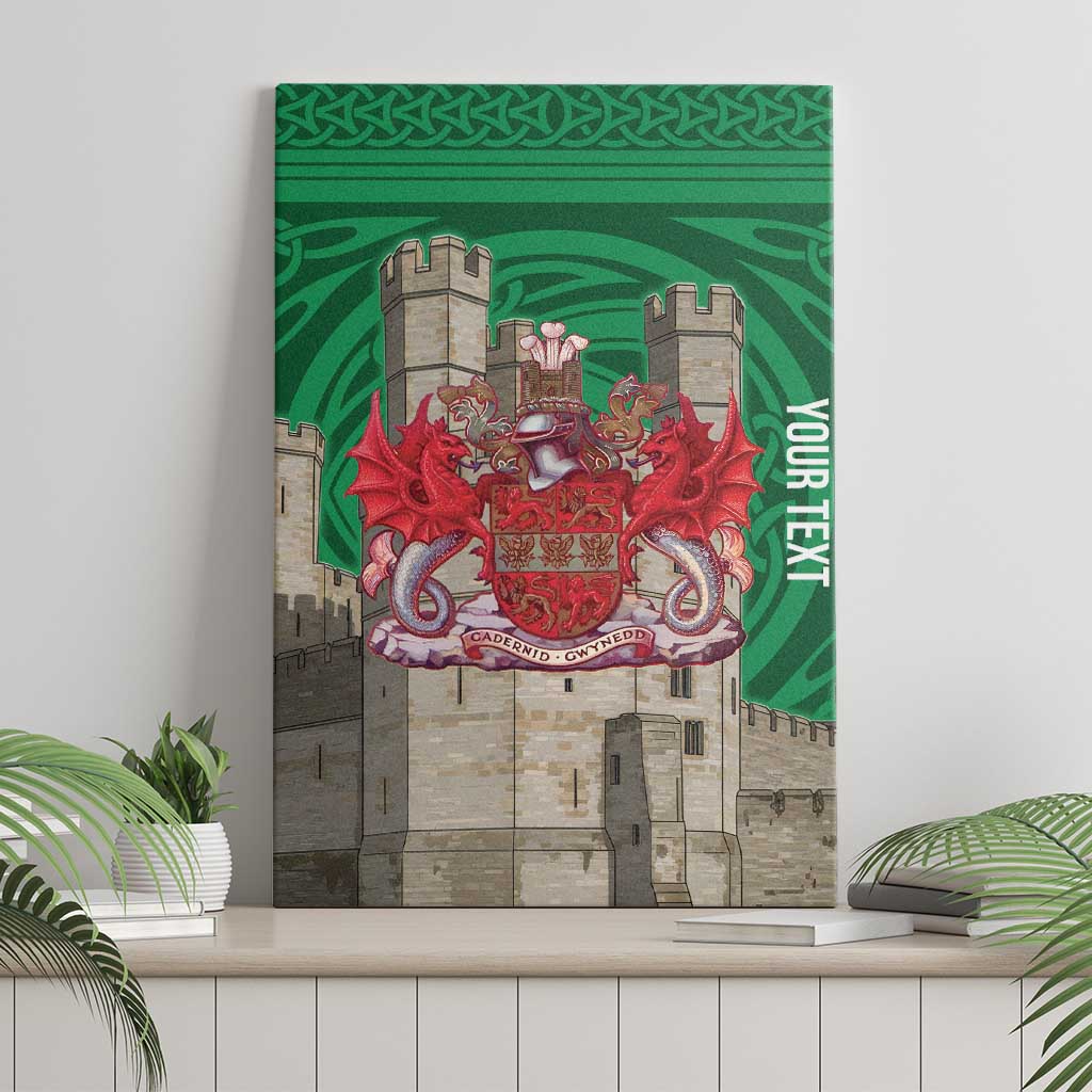 Personalized Caernarfonshire Wales Canvas Wall Art Caernarfon Castle and Emblem Celtic Style - Wonder Print Shop