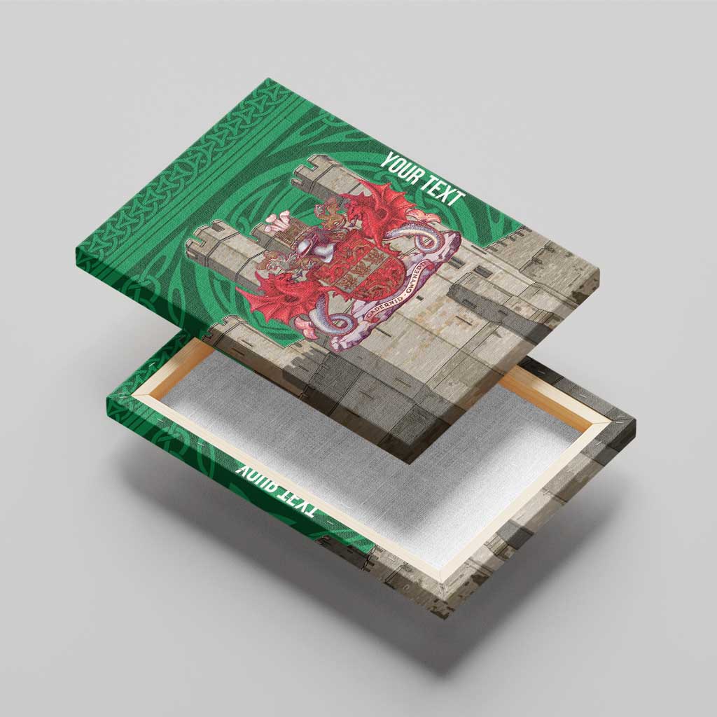 Personalized Caernarfonshire Wales Canvas Wall Art Caernarfon Castle and Emblem Celtic Style - Wonder Print Shop