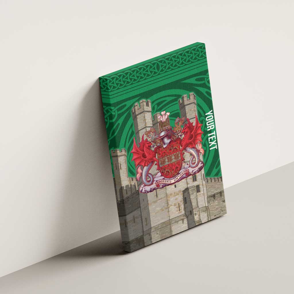 Personalized Caernarfonshire Wales Canvas Wall Art Caernarfon Castle and Emblem Celtic Style - Wonder Print Shop