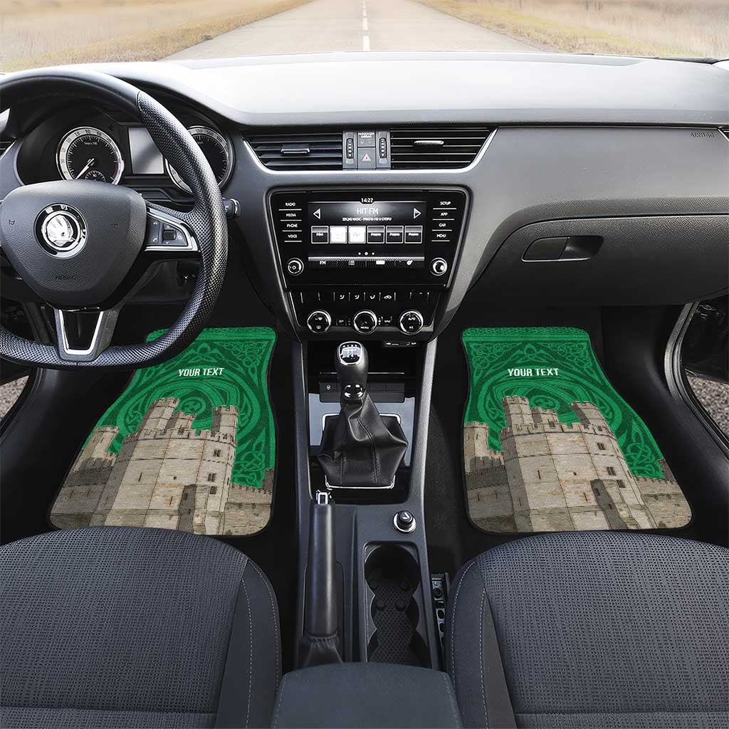 Personalized Caernarfonshire Wales Car Mats Caernarfon Castle and Emblem Celtic Style - Wonder Print Shop
