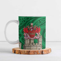 Personalized Caernarfonshire Wales Ceramic Mug Caernarfon Castle and Emblem Celtic Style - Wonder Print Shop