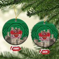 Personalized Caernarfonshire Wales Ceramic Ornament Caernarfon Castle and Emblem Celtic Style - Wonder Print Shop