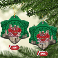 Personalized Caernarfonshire Wales Ceramic Ornament Caernarfon Castle and Emblem Celtic Style - Wonder Print Shop
