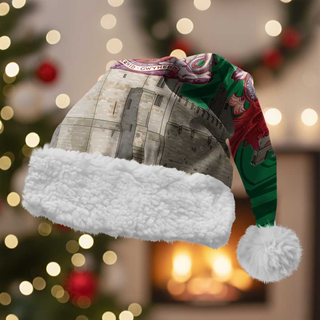 Personalized Caernarfonshire Wales Christmas Santa Hat Caernarfon Castle and Emblem Celtic Style - Wonder Print Shop