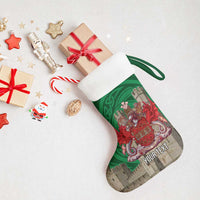 Personalized Caernarfonshire Wales Christmas Stocking Caernarfon Castle and Emblem Celtic Style - Wonder Print Shop