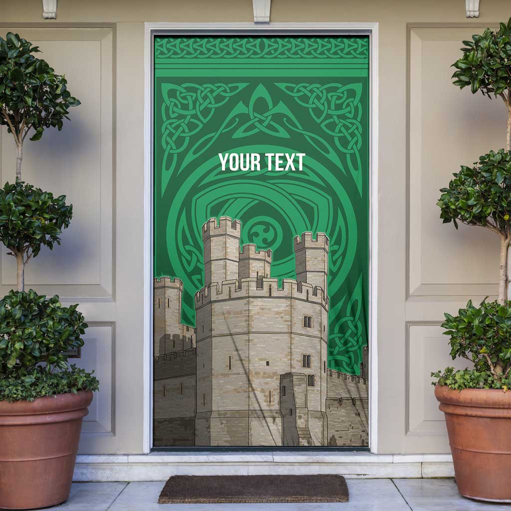 Personalized Caernarfonshire Wales Door Cover Caernarfon Castle and Emblem Celtic Style - Wonder Print Shop