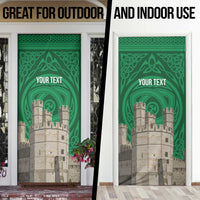 Personalized Caernarfonshire Wales Door Cover Caernarfon Castle and Emblem Celtic Style - Wonder Print Shop