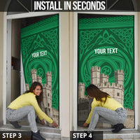 Personalized Caernarfonshire Wales Door Cover Caernarfon Castle and Emblem Celtic Style - Wonder Print Shop