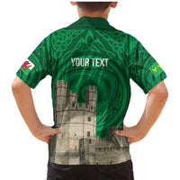 Personalized Caernarfonshire Wales Family Matching Mermaid Dress and Hawaiian Shirt Caernarfon Castle and Emblem Celtic Style - Wonder Print Shop