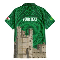 Personalized Caernarfonshire Wales Family Matching Mermaid Dress and Hawaiian Shirt Caernarfon Castle and Emblem Celtic Style - Wonder Print Shop