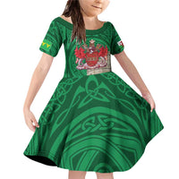 Personalized Caernarfonshire Wales Family Matching Off Shoulder Short Dress and Hawaiian Shirt Caernarfon Castle and Emblem Celtic Style - Wonder Print Shop