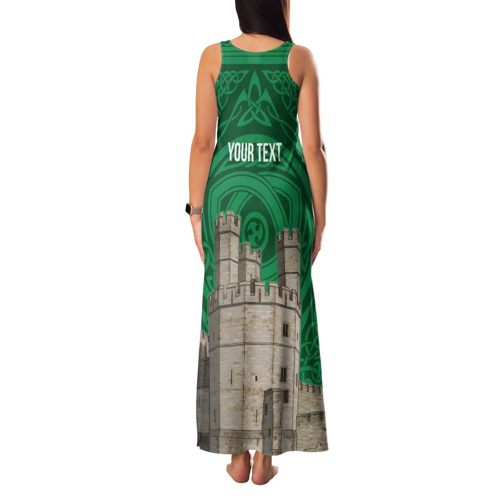 Personalized Caernarfonshire Wales Family Matching Tank Maxi Dress and Hawaiian Shirt Caernarfon Castle and Emblem Celtic Style - Wonder Print Shop