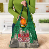 Personalized Caernarfonshire Wales Grocery Bag Caernarfon Castle and Emblem Celtic Style - Wonder Print Shop
