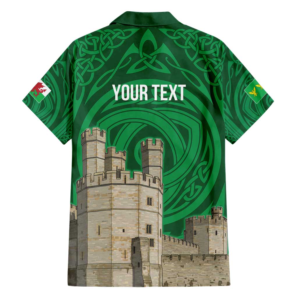 Personalized Caernarfonshire Wales Hawaiian Shirt Caernarfon Castle and Emblem Celtic Style - Wonder Print Shop