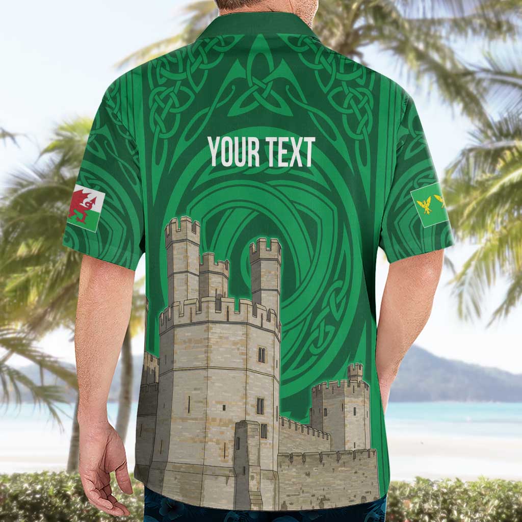 Personalized Caernarfonshire Wales Hawaiian Shirt Caernarfon Castle and Emblem Celtic Style - Wonder Print Shop