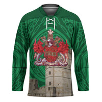 Personalized Caernarfonshire Wales Hockey Jersey Caernarfon Castle and Emblem Celtic Style - Wonder Print Shop