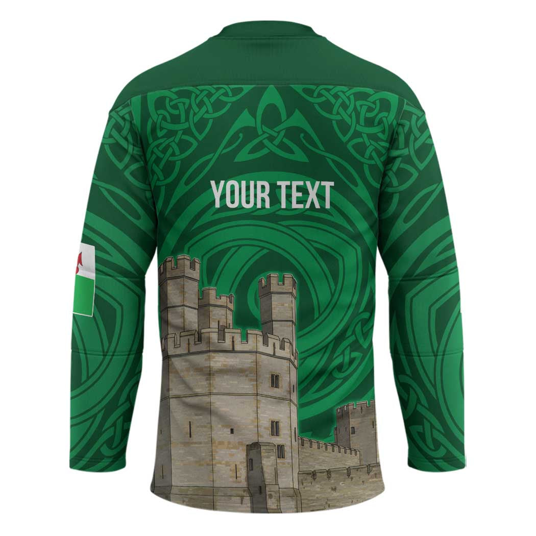 Personalized Caernarfonshire Wales Hockey Jersey Caernarfon Castle and Emblem Celtic Style - Wonder Print Shop