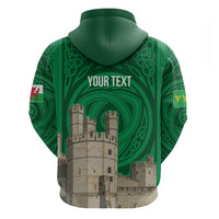 Personalized Caernarfonshire Wales Hoodie Caernarfon Castle and Emblem Celtic Style - Wonder Print Shop
