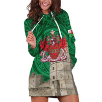 Personalized Caernarfonshire Wales Hoodie Dress Caernarfon Castle and Emblem Celtic Style - Wonder Print Shop