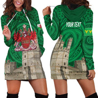 Personalized Caernarfonshire Wales Hoodie Dress Caernarfon Castle and Emblem Celtic Style - Wonder Print Shop