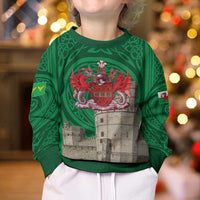 Personalized Caernarfonshire Wales Kid Ugly Christmas Sweater Caernarfon Castle and Emblem Celtic Style - Wonder Print Shop