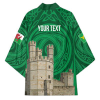 Personalized Caernarfonshire Wales Kimono Caernarfon Castle and Emblem Celtic Style - Wonder Print Shop