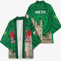 Personalized Caernarfonshire Wales Kimono Caernarfon Castle and Emblem Celtic Style - Wonder Print Shop