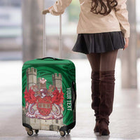 Personalized Caernarfonshire Wales Luggage Cover Caernarfon Castle and Emblem Celtic Style - Wonder Print Shop