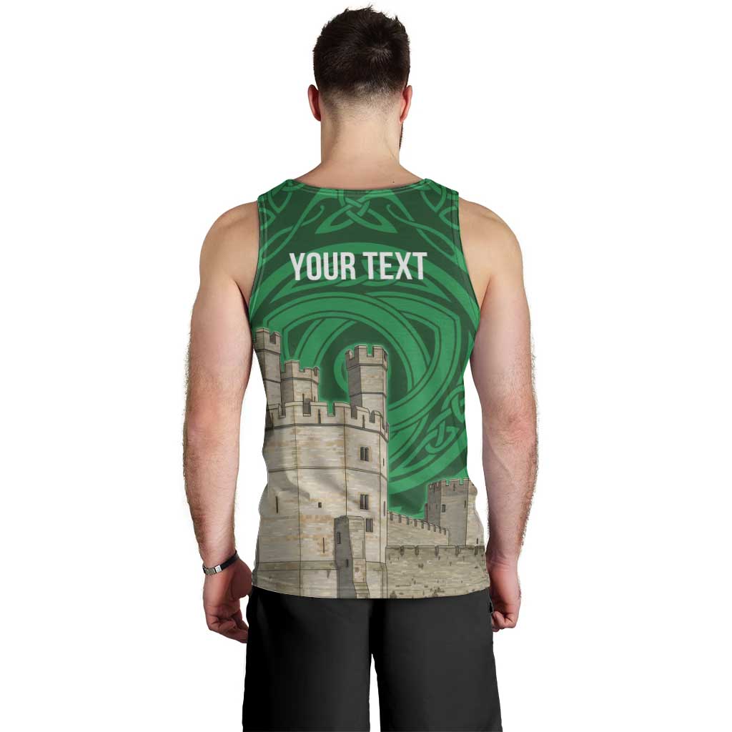 Personalized Caernarfonshire Wales Men Tank Top Caernarfon Castle and Emblem Celtic Style - Wonder Print Shop