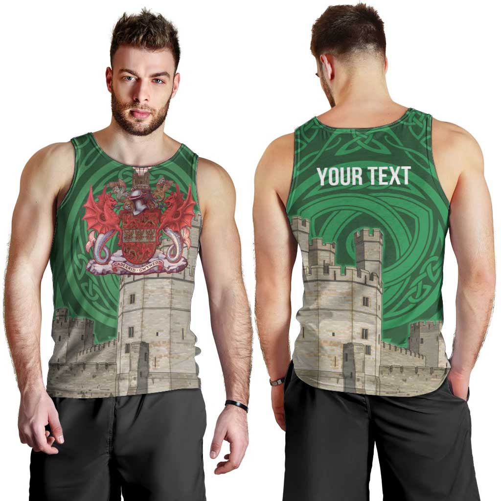 Personalized Caernarfonshire Wales Men Tank Top Caernarfon Castle and Emblem Celtic Style - Wonder Print Shop