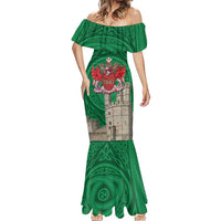 Personalized Caernarfonshire Wales Mermaid Dress Caernarfon Castle and Emblem Celtic Style - Wonder Print Shop