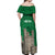 Personalized Caernarfonshire Wales Off Shoulder Maxi Dress Caernarfon Castle and Emblem Celtic Style - Wonder Print Shop