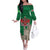 Personalized Caernarfonshire Wales Off The Shoulder Long Sleeve Dress Caernarfon Castle and Emblem Celtic Style - Wonder Print Shop