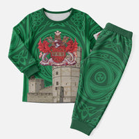 Personalized Caernarfonshire Wales Christmas Pajama Set Caernarfon Castle and Emblem Celtic Style - Wonder Print Shop