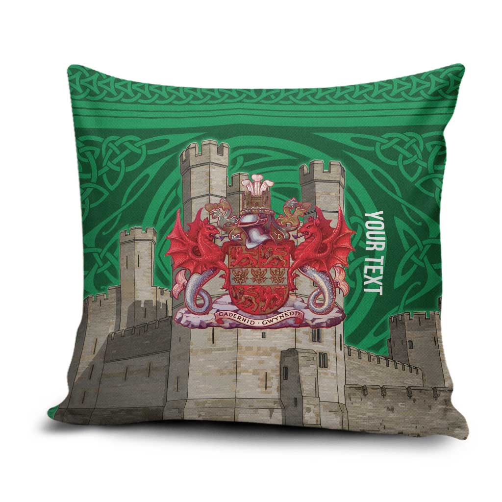 Personalized Caernarfonshire Wales Pillow Cover Caernarfon Castle and Emblem Celtic Style - Wonder Print Shop
