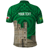 Personalized Caernarfonshire Wales Polo Shirt Caernarfon Castle and Emblem Celtic Style - Wonder Print Shop