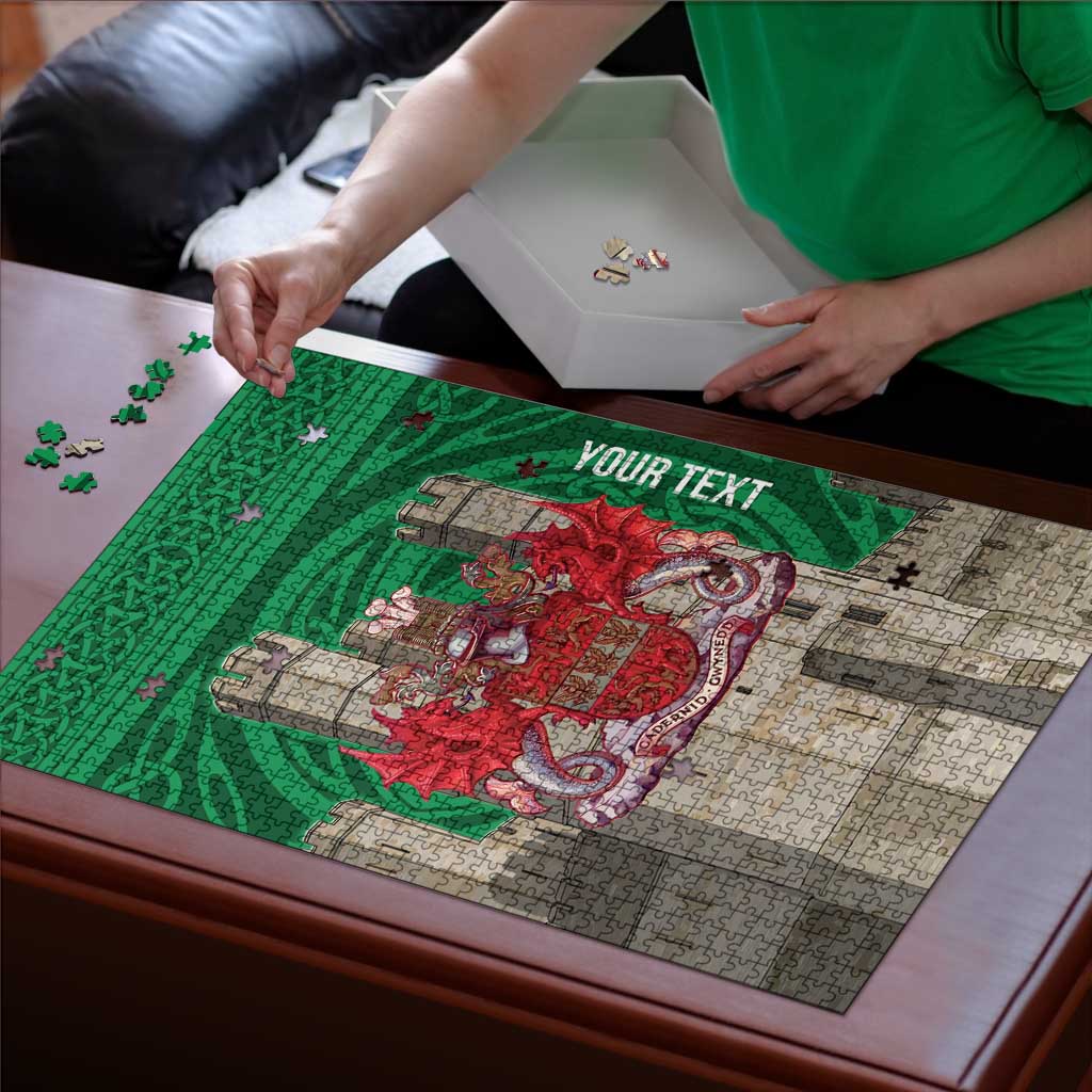 Personalized Caernarfonshire Wales Puzzle Caernarfon Castle and Emblem Celtic Style - Wonder Print Shop