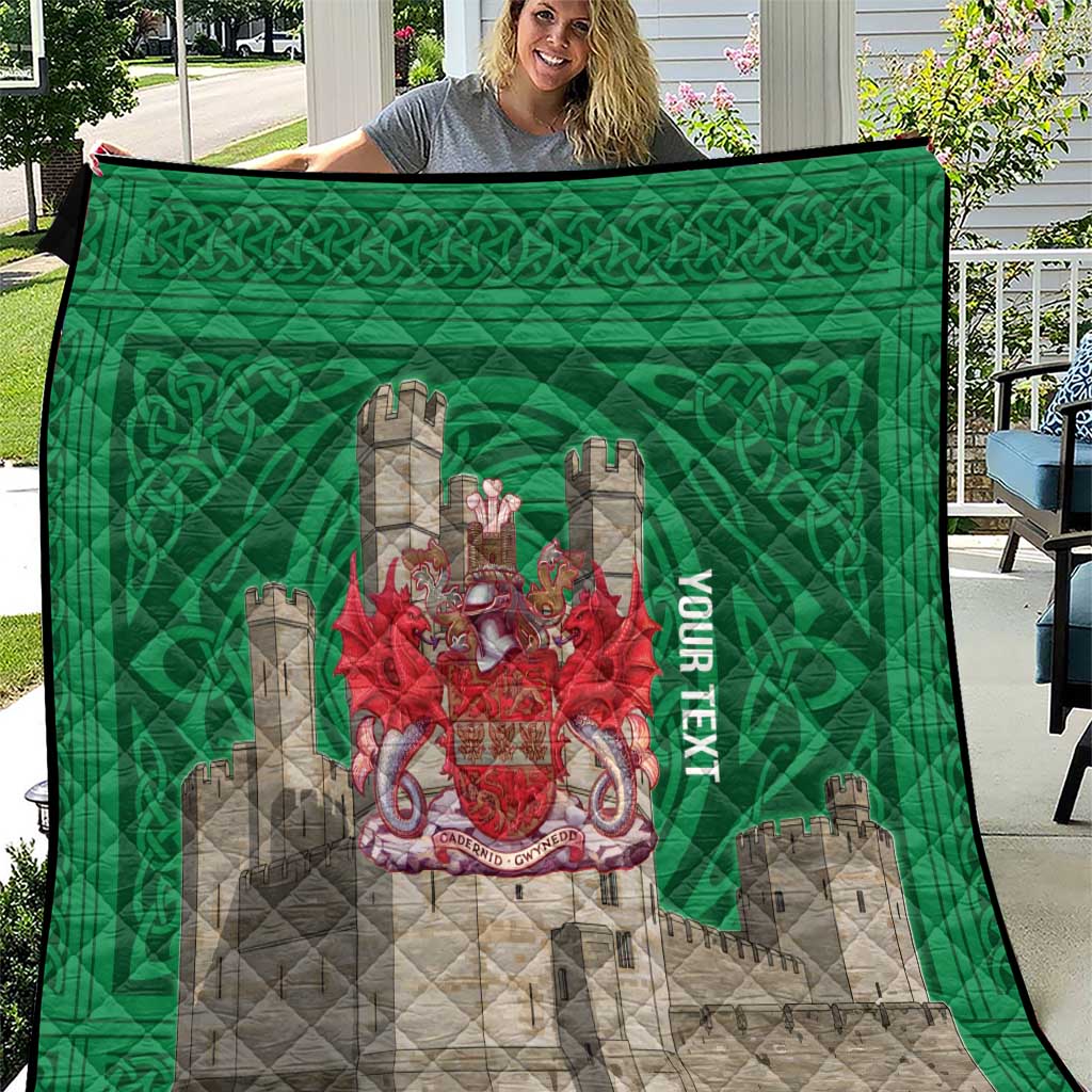 Personalized Caernarfonshire Wales Quilt Caernarfon Castle and Emblem Celtic Style - Wonder Print Shop