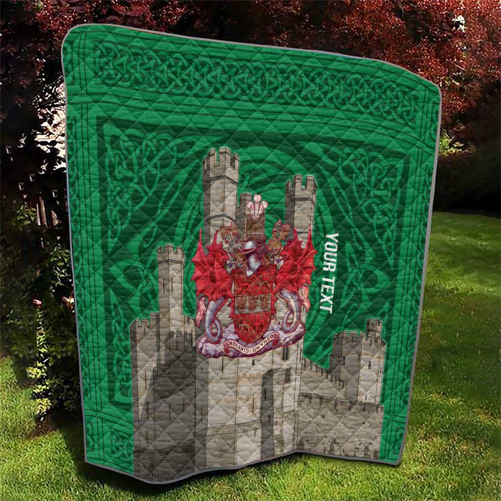 Personalized Caernarfonshire Wales Quilt Caernarfon Castle and Emblem Celtic Style - Wonder Print Shop
