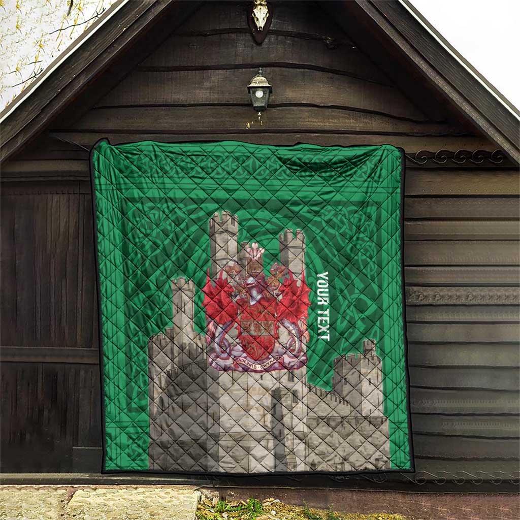 Personalized Caernarfonshire Wales Quilt Caernarfon Castle and Emblem Celtic Style - Wonder Print Shop