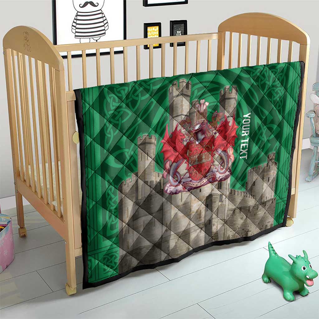 Personalized Caernarfonshire Wales Quilt Caernarfon Castle and Emblem Celtic Style - Wonder Print Shop